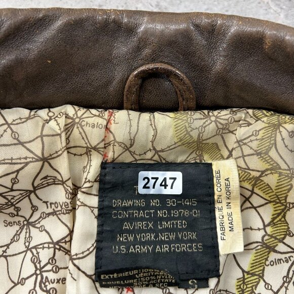 Vintage Avirex Jacket Mens Small Leather Bomber Coat Glenn Miller AAF Band USO - Picture 16 of 16